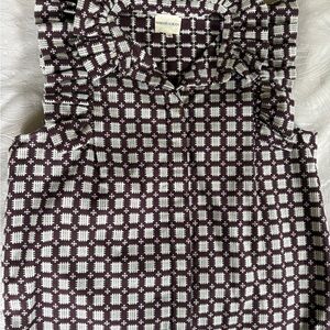 Maria De La Orden Brown and White Patterned Blouse